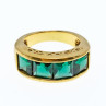 Sky Jewelry Серебряное кольцо в позолоте с изумрудом
