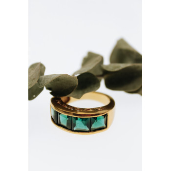 Sky Jewelry Серебряное кольцо в позолоте с изумрудом