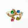 Sky Jewelry Золотое кольцо с разноцветными камнями шпинель