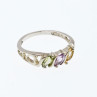 Sky Jewelry Серебряное кольцо с хризолитом аметистом и цитрином
