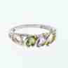 Sky Jewelry Серебряное кольцо с хризолитом аметистом и цитрином