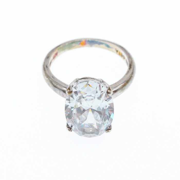 Sky Jewelry Серебряное кольцо с фианитом  Seta