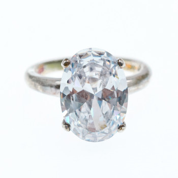 Sky Jewelry Серебряное кольцо с фианитом  Seta