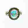 Sky Jewelry Серебряное кольцо с кварцем и хризолитом   Романтика