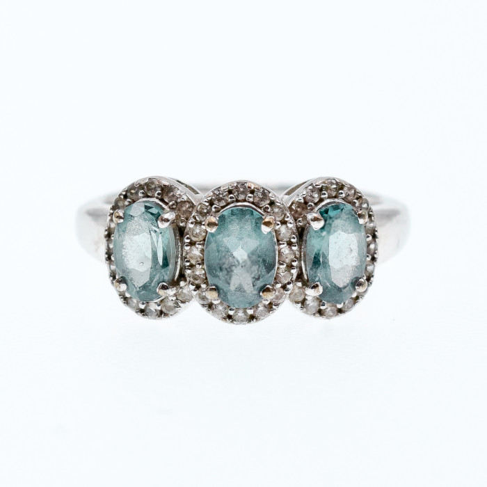 Sky Jewelry Серебряное кольцо с камнями турмалин и кварц  BBJ