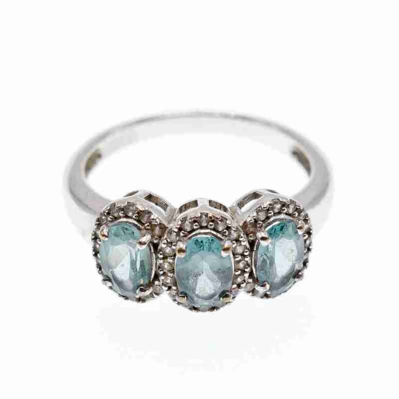 Sky Jewelry Серебряное кольцо с камнями турмалин и кварц  BBJ