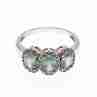 Sky Jewelry Серебряное кольцо с камнями турмалин и кварц  BBJ