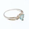 Sky Jewelry Серебряное кольцо с камнями голубой и белый топаз   Сердце