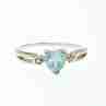 Sky Jewelry Серебряное кольцо с камнями голубой и белый топаз   Сердце