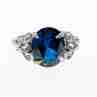 Sky Jewelry Серебряное кольцо с сапфиром и камнями иолит
