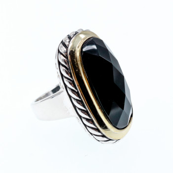 Sky Jewelry Серебряное кольцо с нефритом  Элегантность