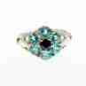 Sky Jewelry Серебряное кольцо с топазом и ониксом  Романтика