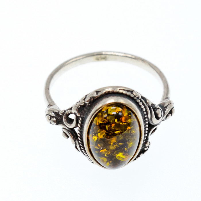 Sky Jewelry Серебряное кольцо с янтарем  Винтаж