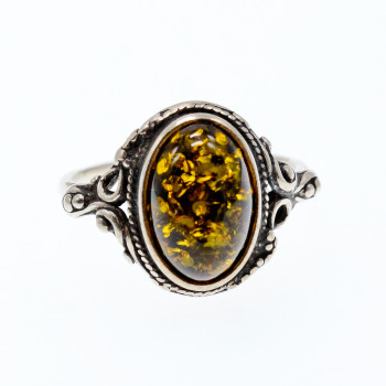 Sky Jewelry Серебряное кольцо с янтарем  Винтаж