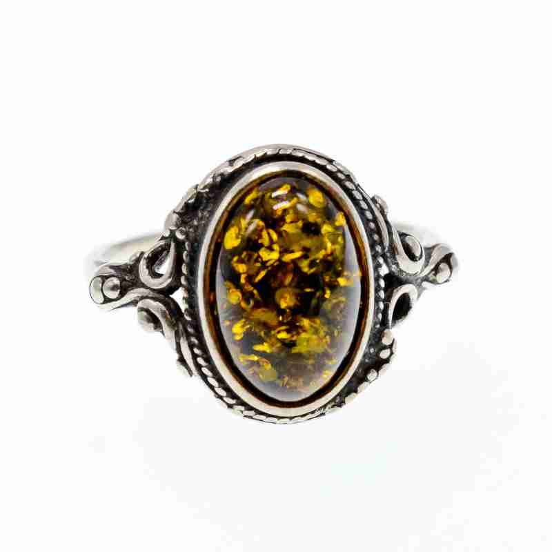 Sky Jewelry Серебряное кольцо с янтарем  Винтаж