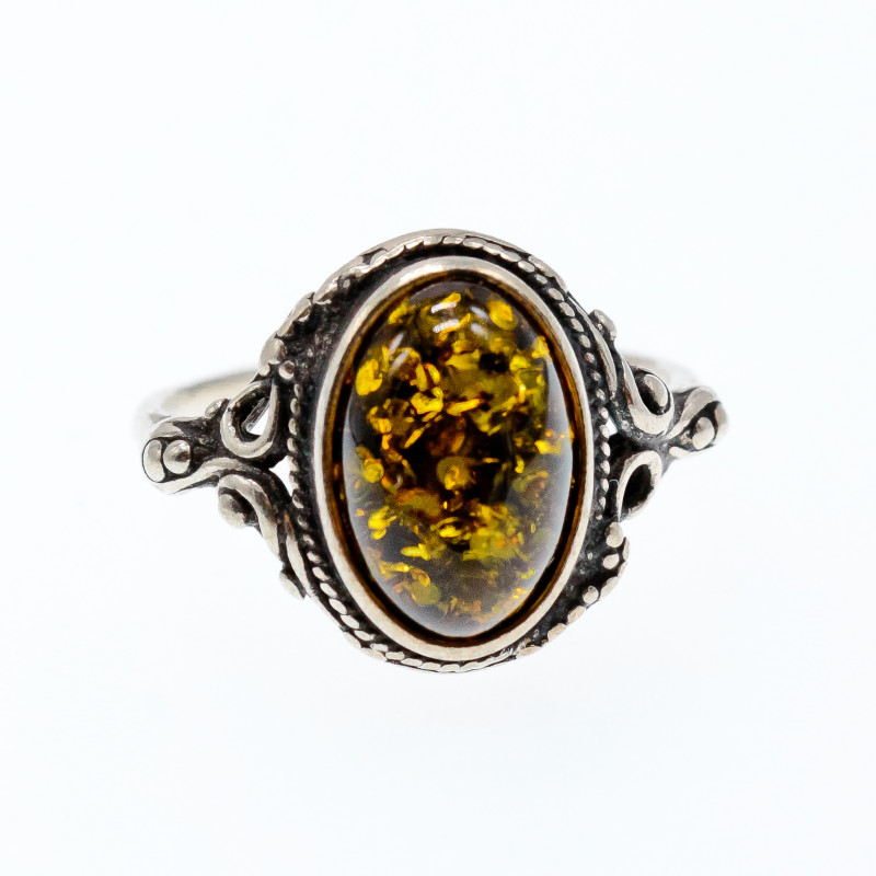 Sky Jewelry Серебряное кольцо с янтарем  Винтаж