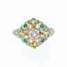 Sky Jewelry Серебряное кольцо с камнями гошенит и изумруд  Нежность