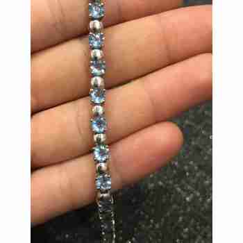 Sky Jewelry Браслет серебро 925 пробы с камнем голубая Шпинель