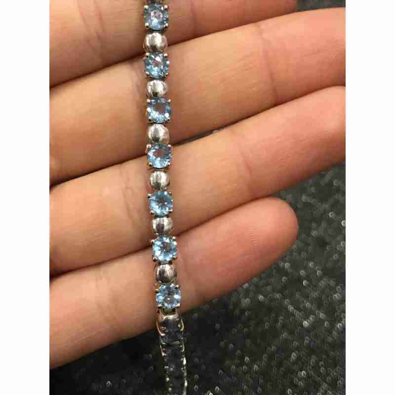 Sky Jewelry Браслет серебро 925 пробы с камнем голубая Шпинель