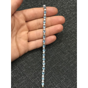 Sky Jewelry Браслет серебро 925 пробы с камнем голубая Шпинель