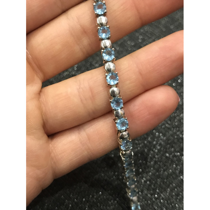 Sky Jewelry Браслет серебро 925 пробы с камнем голубая Шпинель