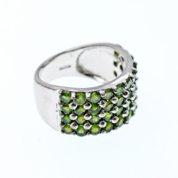 Sky Jewelry Серебряное кольцо с камнями тсаворит