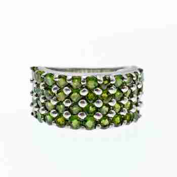 Sky Jewelry Серебряное кольцо с камнями тсаворит