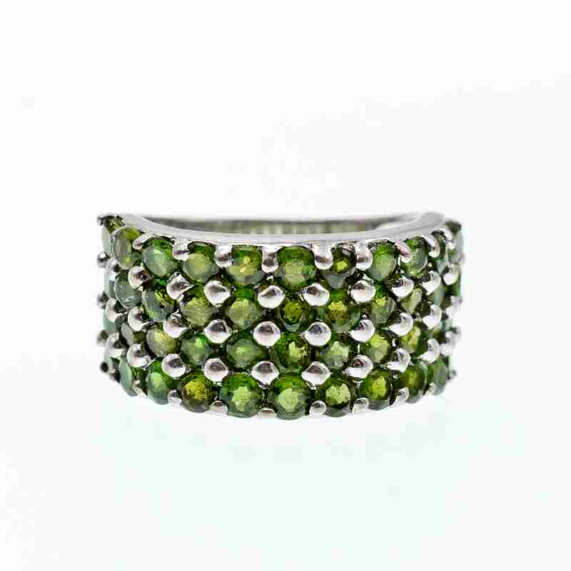 Sky Jewelry Серебряное кольцо с камнями тсаворит