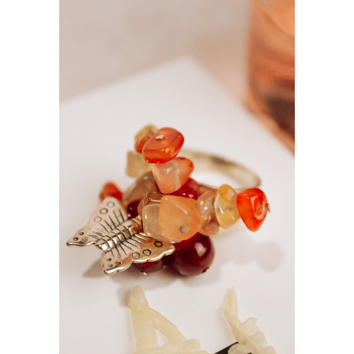 Sky Jewelry Серебряное кольцо с агатом  Уникальность