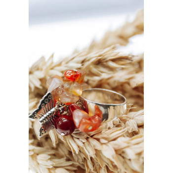 Sky Jewelry Серебряное кольцо с агатом  Уникальность