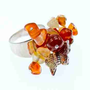 Sky Jewelry Серебряное кольцо с агатом  Уникальность