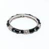 Sky Jewelry Серебряное кольцо с черной эмалью и фианитами