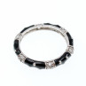 Sky Jewelry Серебряное кольцо с черной эмалью и фианитами