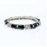 Sky Jewelry Серебряное кольцо с черной эмалью и фианитами