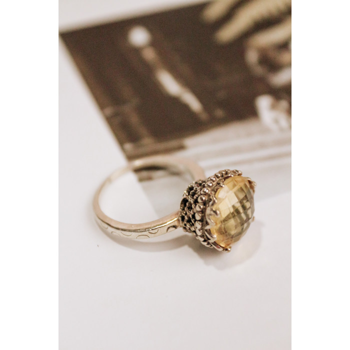 Sky Jewelry Серебряное кольцо с желтым турмалином  Фантастика