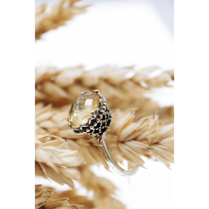 Sky Jewelry Серебряное кольцо с желтым турмалином  Фантастика