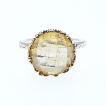 Sky Jewelry Серебряное кольцо с желтым турмалином  Фантастика