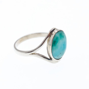 Sky Jewelry Серебряное кольцо с камнем ларимар  Волна