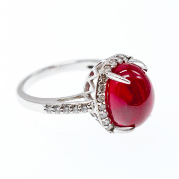 Sky Jewelry Серебряное кольцо со шпинелью и фианитами