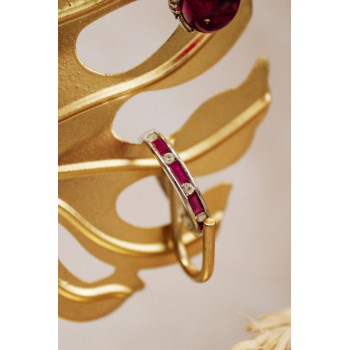 Sky Jewelry Серебряное кольцо с розовой шпинелью и гошенитом