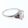 Sky Jewelry Серебряное кольцо с гошенитом и гранатом