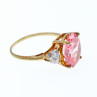Sky Jewelry Золотое кольцо с розовой и белой шпинелью