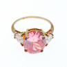 Sky Jewelry Золотое кольцо с розовой и белой шпинелью