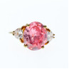 Sky Jewelry Золотое кольцо с розовой и белой шпинелью