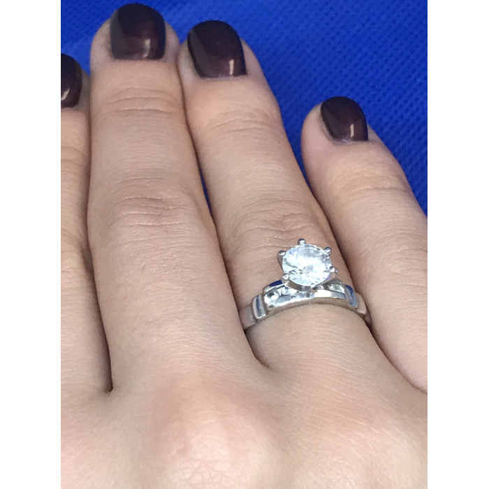 Sky Jewelry Кольцо с напылением белого золота 10К