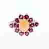 Sky Jewelry Серебряное кольцо с агатом и розовой шпинелью  Цветы