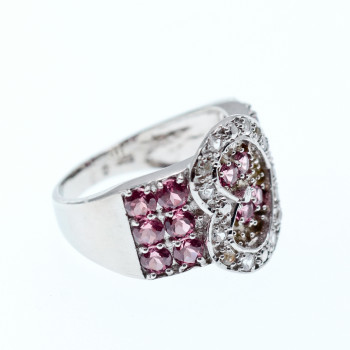 Sky Jewelry Серебряное кольцо с фианитами  Сердце