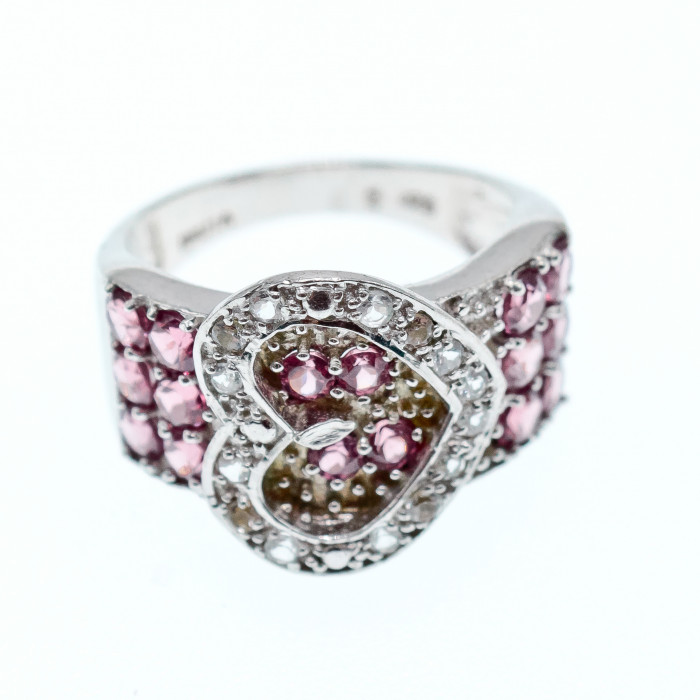 Sky Jewelry Серебряное кольцо с фианитами  Сердце