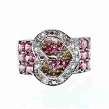 Sky Jewelry Серебряное кольцо с фианитами  Сердце