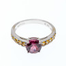 Sky Jewelry Серебряное кольцо с камнями альмандин и гелиодор